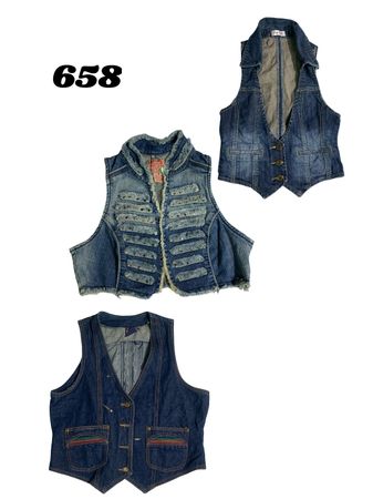 Jaqueta colete de denim Y2k (marca) merona,orsay,etc.658