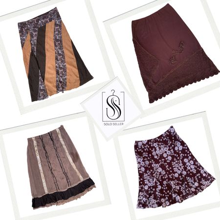 Y2K Earthy Tone Brown Mix Skirts