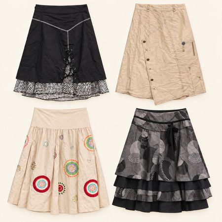 Y2k Artsy Cotton Skirts