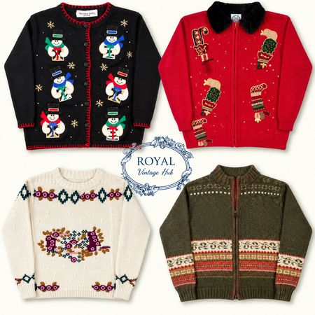 Y2K/ Christmas n floral sweater