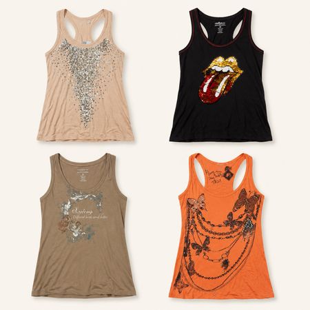 Y2k Embellished Glam Tank Tops