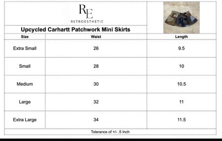 Upcycled Carhartt Patchwork Mini Skirts