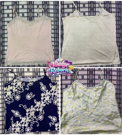 Y2K Vintage Lace Trim & Floral Cami Bundle | VR-341