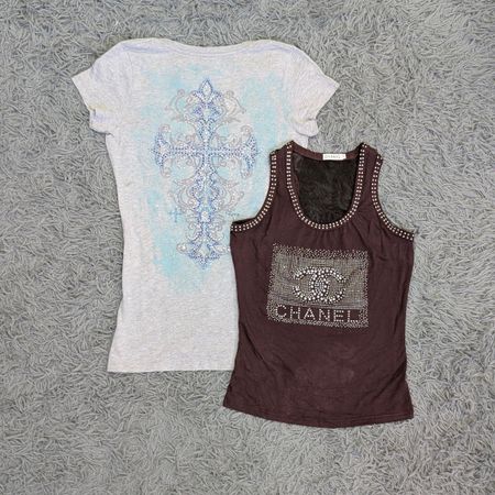 ***Y2K Printed Baby Tees – Retro Graphic Top Mix