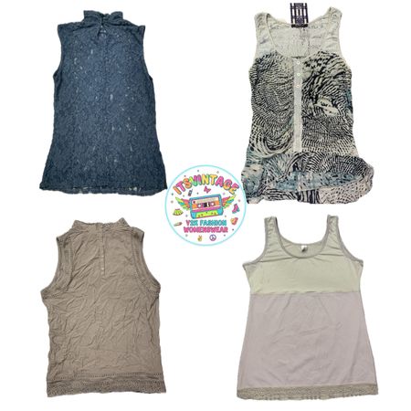 Y2K Vintage Lace & Printed Tops – 9pcs Wholesale | VR385 🤍🔥