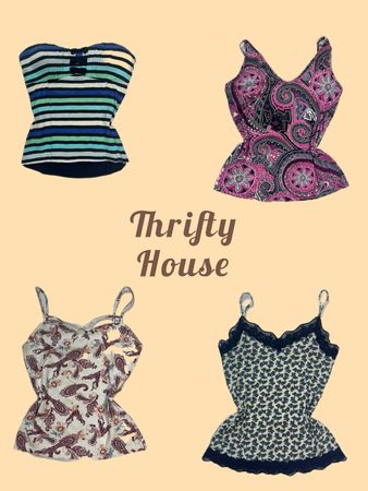 Y2K Vintage 00s Printed Cami Tops(TH/638)