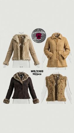 Y2K-style faux fur and shearling / afghan jackets WR-2385