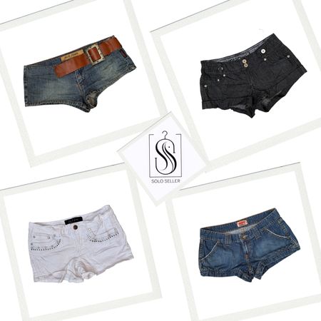 Y2K IT Girl Micro Mini Denim Mix Shorts