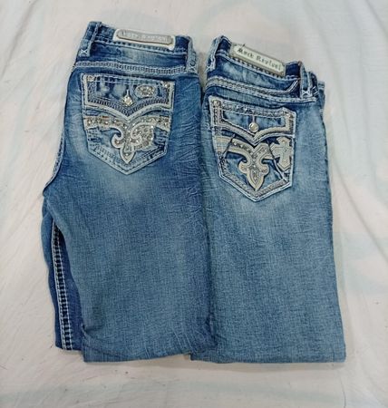 CR11921 Vintage Rock Revival Flared und gerade geschnittene Jeans