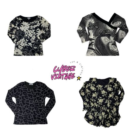 Y2K Black printed Tops (MH-079)