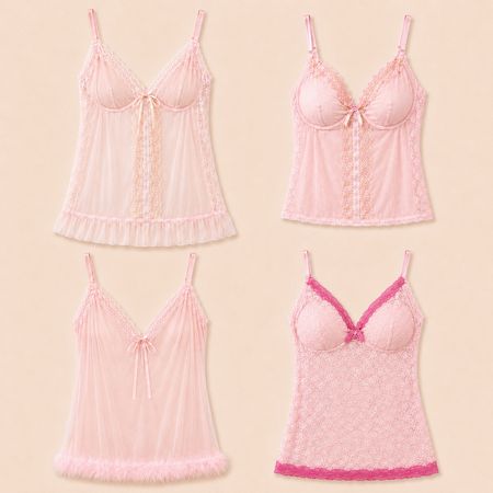 Lingerie rose blush Y2k