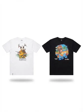 (FV-2356) Black & White Aesthetic Printed T-Shirts
