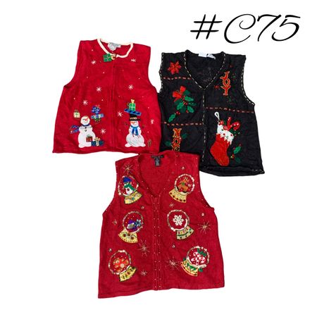 Wholesale Vintage Christmas Sweaters Bundle | 10pcs Women’s Holiday Cardigans Mix (Tiara International, M-XL) C#75