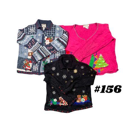Wholesale Vintage Christmas Sweaters Bundle | 10pcs Women’s Holiday Cardigans Mix (Tiara International, Victoria Jones,Studio S-2X) C#156