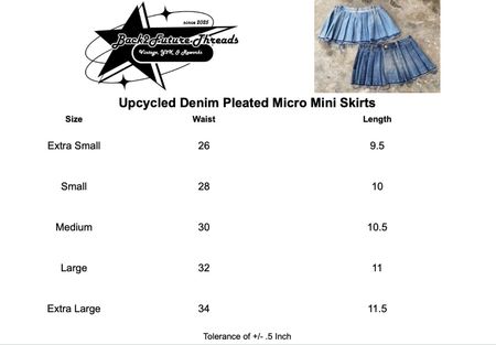Upcycled Denim Pleated Micro Mini Skirt