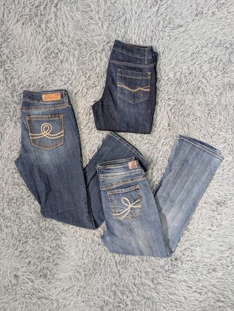 ***Y2K Embroidered Flare Jeans Mixed Rise