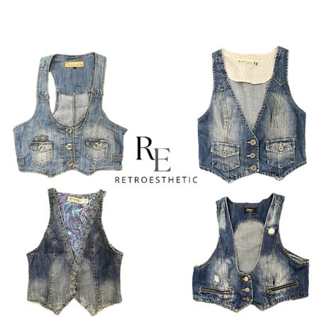 Y2K  Unique Denim waistcoat RE-3780