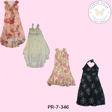 Women's Floral Print Poly Dress – Y2K Retro Fashion  (PR-7-346)