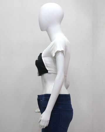 CR2098 Upcycled Cut-Out Crop Top