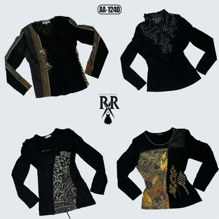 Y2K Black Rave Full Sleeve Tops (AA-1240)