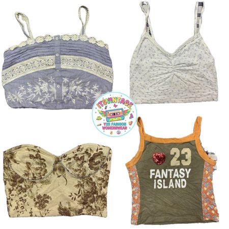 Y2K Vintage Crop & Bralette Tops – 10 Stück Großhandel | VR387 🌸🔥
