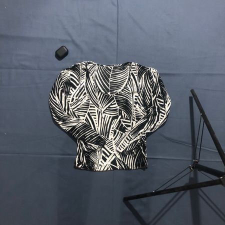 Printed Mesh Blouse