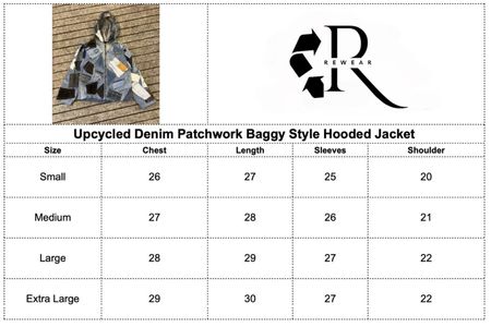 Upcycled Y2K Denim Patchwork Baggy Style Hooded Jacket