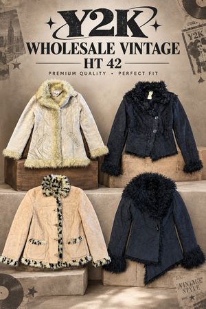 Y2K Vintage Faux Fur Suede Jackets Bundle – Women’s 2000s Winter Coats Wholesale with Morgan (YWV96)