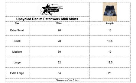 Jupe midi en patchwork de denim upcyclé