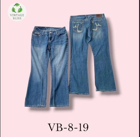 Y2K Vintage Bestickte helle Farb-Flare-Jeans Großhandelsbundle (VB-8-19) 16 Teile