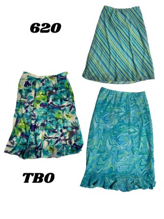 Y2k aqua poly skirt (brand) tanjay, croft& barrow etc. 620