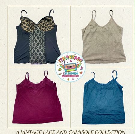 Bundle di Top in Pizzo e Camisole Vintage Y2K – 11pz | VR400
