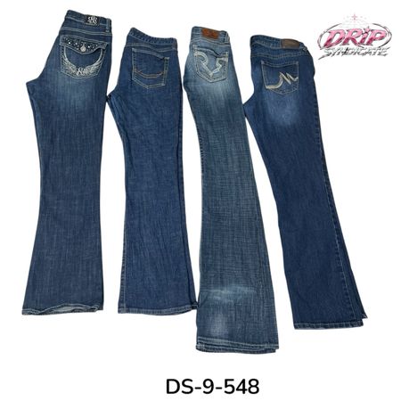 Jeans in denim blu baggy fit retro Y2K (DS-9-548)