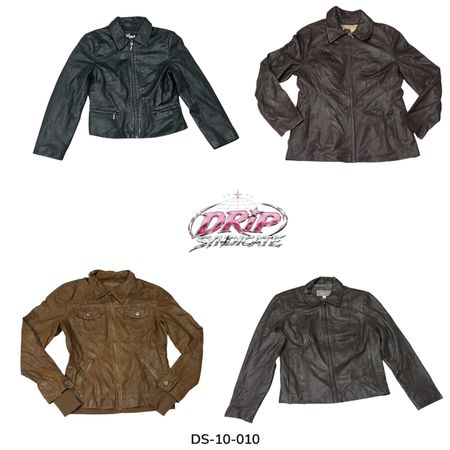 Vintage Y2K Leather Jacket With Streetwear Edge (DS-10-010)