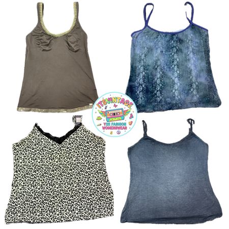 Vintage Y2K Cami, Tank & Lace Top Bundle – 10 Stück gemischte Marken-Auswahl | VR346