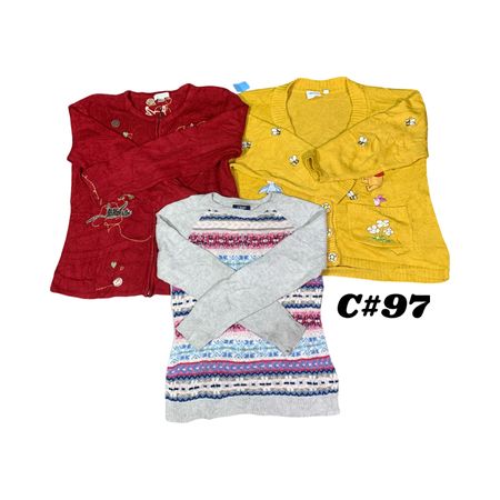 10-Piece Vintage Cottagecore & Embroidered Sweater Bundle |C#97