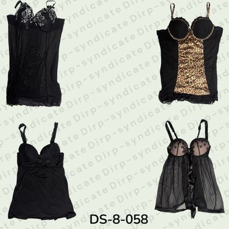 Black Baby Doll Corset Top – Elegant Lace-Up Bustier with Feminine Flared Silhouette (DS-8-058)