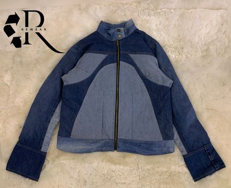 Upcycled Y2K Denim Moto Jacket (Women’s)
