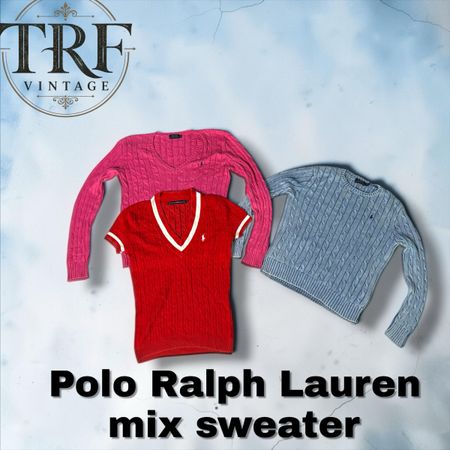 #218 pulls polo ralph lauren mélange col rond col en V tricot à cablage