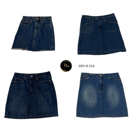 Jupe longue en denim bleue pour femmes – Collection Y2K authentique premium. (GRV-8-214)