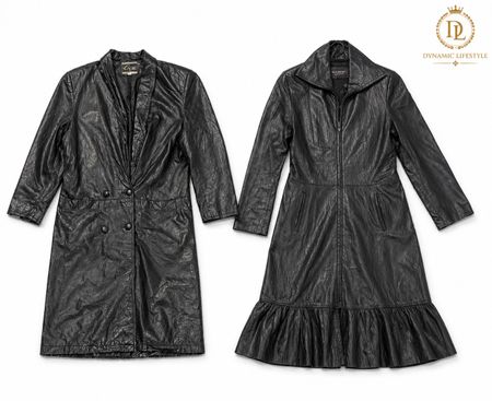 Y2K style leather track coat
