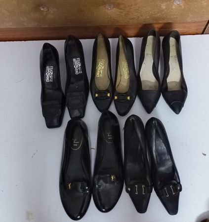 Ferragamo 4 shoes and one ysl sale for reasonable price