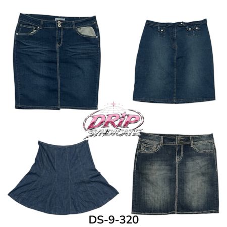 Y2K Denim Midi Skirt For Everyday Cool (DS-9-320)