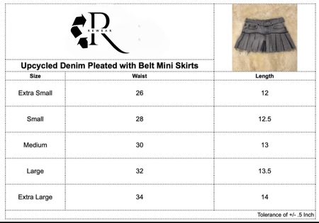 Upcycled Y2K Denim Pleated with Belt Mini Skirt