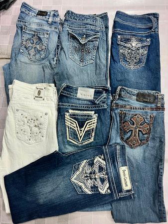 R731 Ladies Y2k Embellished Flared Jeans