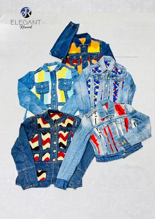 Veste en patchwork de denim upcyclé et poncho - EVR0491