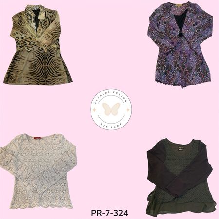 Women’s Floral Print Poly Blouse – Trendy Y2K Long Sleeve Top (PR-7-324)