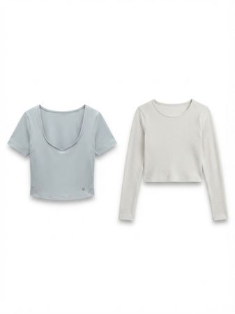 (FV-2021) Lululemon Crop Top Style T-Shirts