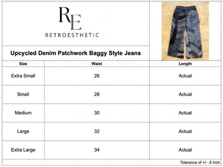 Upcycled Denim Patchwork Baggy Style Jeans