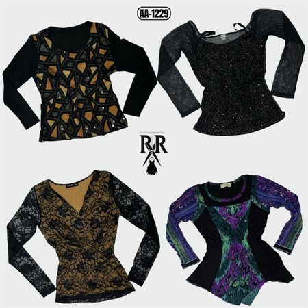 Y2K Black Rave Full Sleeve Tops (AA-1229)